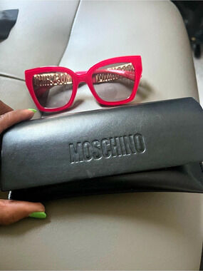 Moschino Red & Gold Cat-Eye Glasses